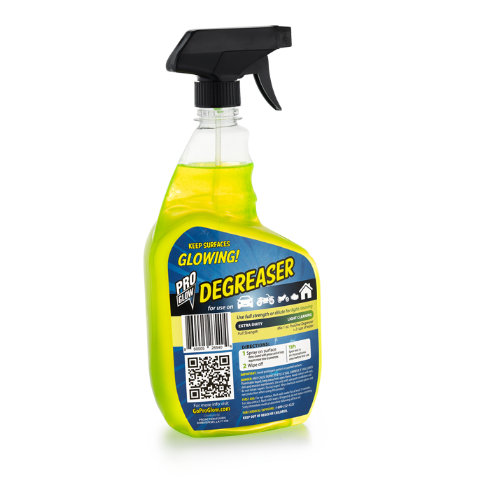 ProGlow degreaser product image, back of bottle